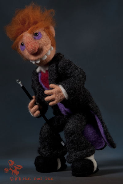 Run Red Run Needle Felted Mr. Hyde Jekyll and Hyde