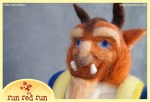 Run Red Run Needle Felted Beauty and the Beast