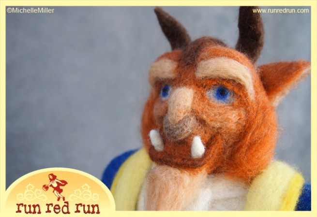 Run Red Run Needle Felted Beauty and the Beast