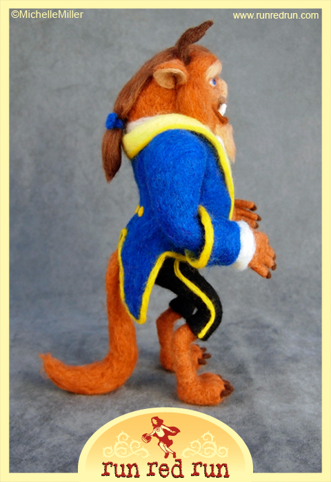 Run Red Run Needle Felted Beauty and the Beast