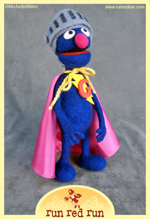 Run Red Run Needle Felted Super Grover