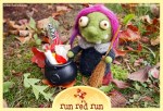 Run Red Run Needle Felted Halloween Witch
