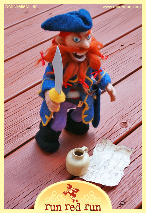 Run Red Run Needle Felted Pirate