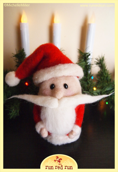 Run Red Run Needle Felted Santa
