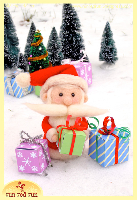 Run Red Run Needle Felted Santa Claus