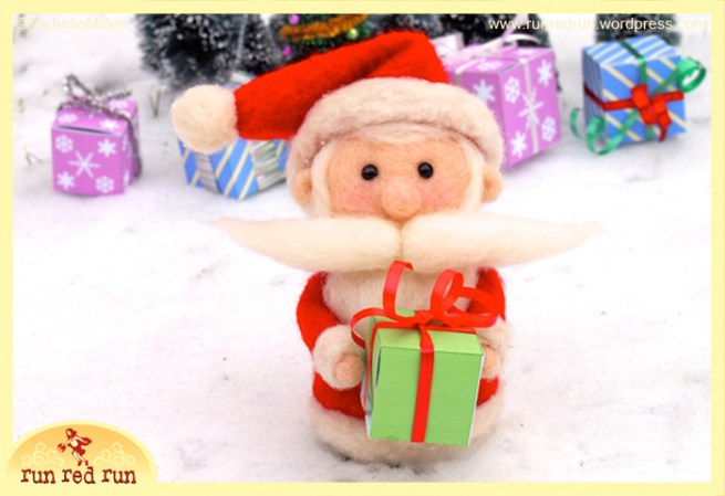 Run Red Run Needle Felted Santa Claus