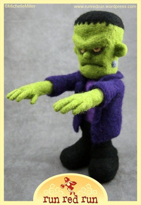Run Red Run Needle Felted Frankenstein's Monster