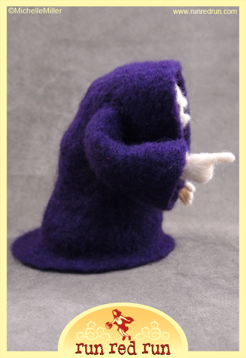 Run Red Run Needle Felted Grim Reaper Death
