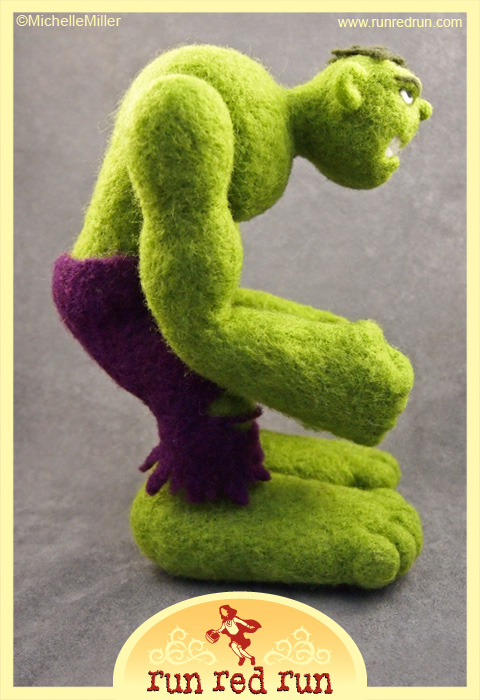 Run Red Run Needle Felt Incredible Hulk