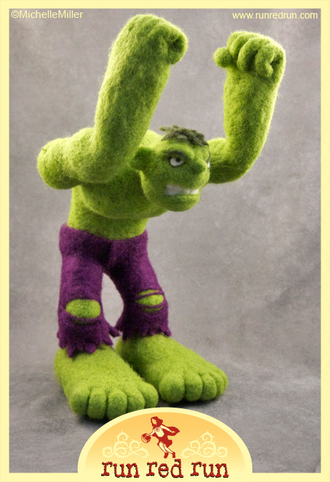Run Red Run Needle Felted Hulk