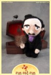 Run Red Run Needle Felted Edgar Allan Poe Coffin Raven