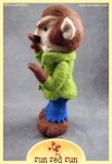 Run Red Run Needle Felted Wolfman werewolf