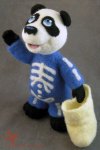 Run Red Run Needle Felted Skeleton Panda