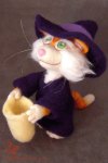 Run Red Run Needle Felted witch kitty cat