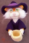 Run Red Run Needle Felted witch kitty cat