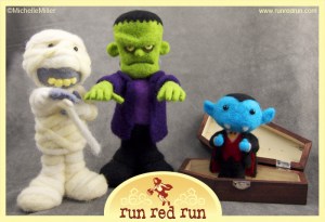 Run Red Run Needle Felted Monsters