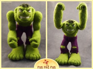 Run Red Run Needle Felted Incredible Hulk