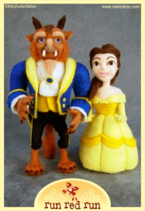 Run Red Run Needle Felted Beauty and the Beast Belle