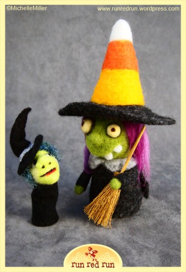 Run Red Run needle felted witch Marina witch