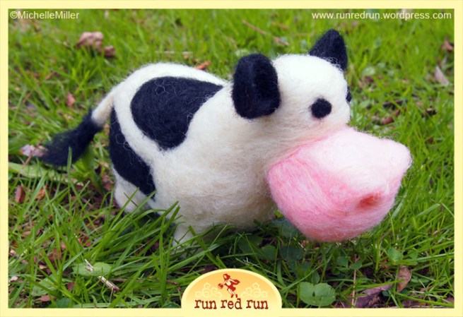 Run Red Run Needle Felted Cow