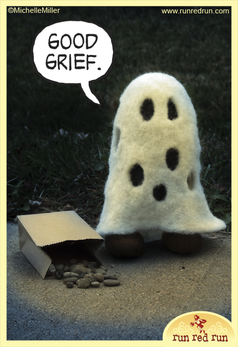 Run Red Run Needle Felted Halloween Charlie Brown