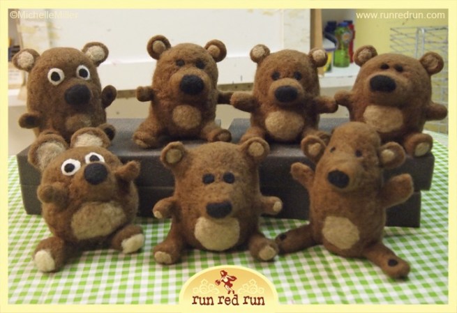 Run Red Run Needle Felted Bear Class