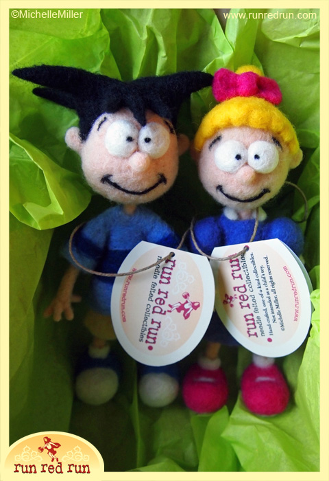 Run Red Run Needle Felted Mike and Mindy