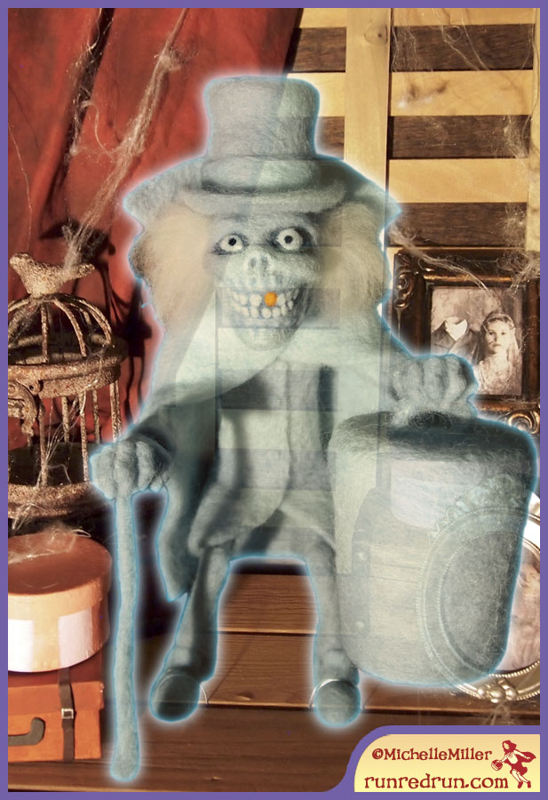 Run Red Run Needle Felted Hatbox Ghost