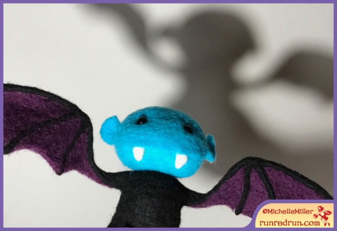 Run Red Run Needle Felted Vampire Bat